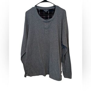 Eddie Bauer Men’s Long-Sleeve Henley Shirt Size L Gray